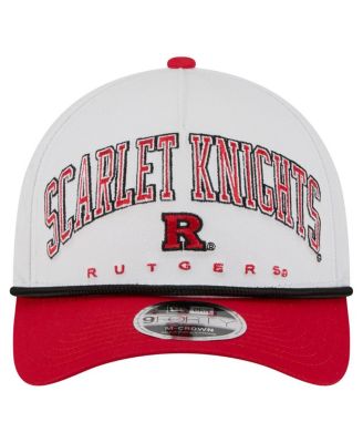 Men's White/Scarlet Rutgers Scarlet Knights Arch Two-Tone Rope 9FORTY A-Frame M-Crown Adjustable Hat