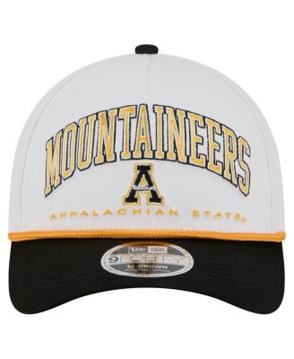 Men's White/Black Appalachian State Mountaineers Arch Two-Tone Rope 9FORTY A-Frame M-Crown Adjustable Hat
