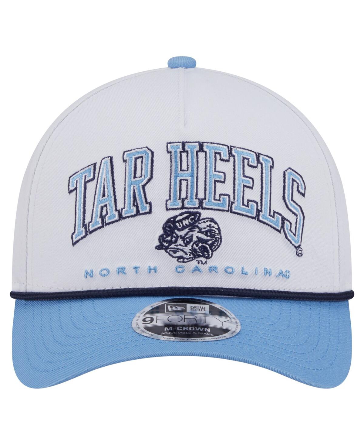 New Era Men's White/Carolina Blue North Carolina Tar Heels Arch Two-Tone Rope 9FORTY A-Frame M-Crown Adjustable Hat