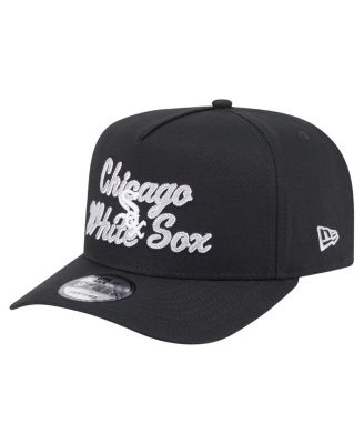 New Era - Men's Black Chicago White Sox Chainstitch 9FIFTY A-Frame Snapback Hat