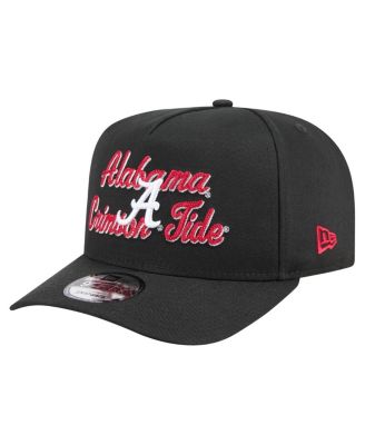 Men's Black Alabama Crimson Tide Vintage Chainstitch 9FIFTY A-Frame Snapback Hat