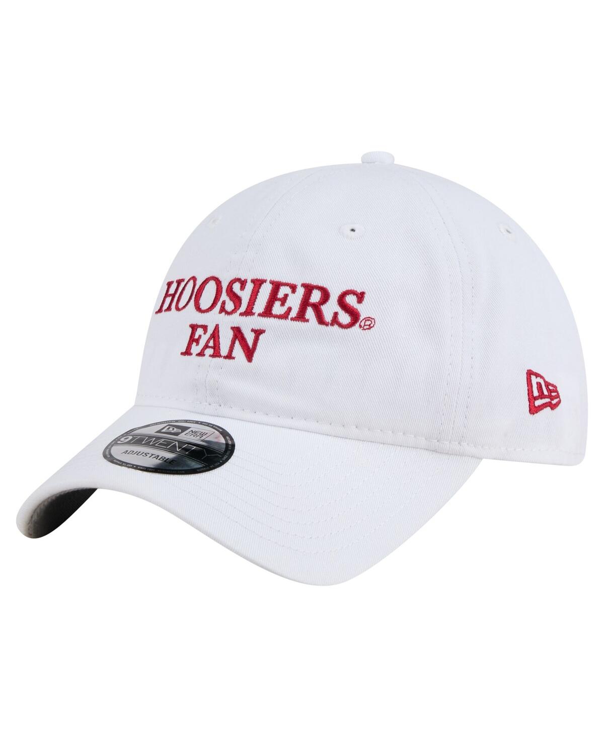 New Era Men's White Indiana Hoosiers Fan 9twenty Adjustable Hat In White