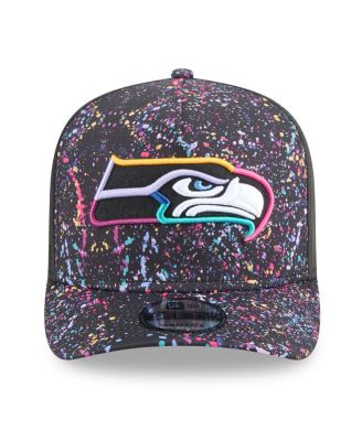 Men's Black Seattle Seahawks 2025 NFL Crucial Catch A-Frame 9FIFTY Snapback Hat