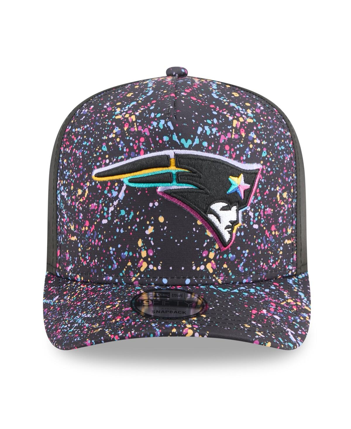 New Era Men's Black New England Patriots 2025 Nfl Crucial Catch A-frame 9fifty Snapback Hat In Black