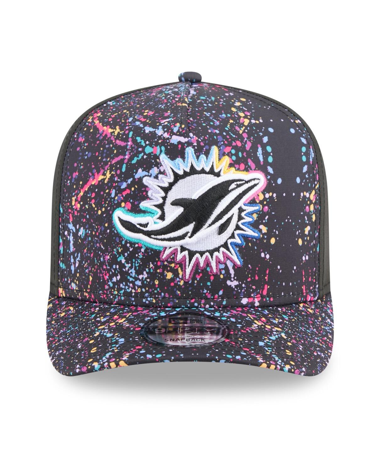 New Era Men's Black Miami Dolphins 2025 Nfl Crucial Catch A-frame 9fifty Snapback Hat In Black