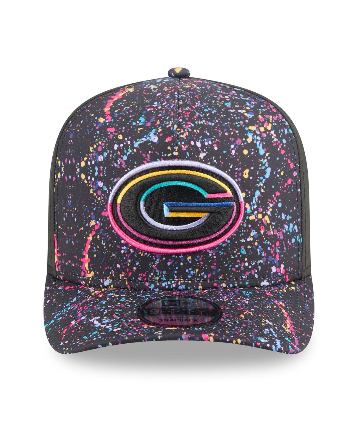 New Era Men's Black Green Bay Packers 2025 Nfl Crucial Catch A-frame 9fifty Snapback Hat In Black