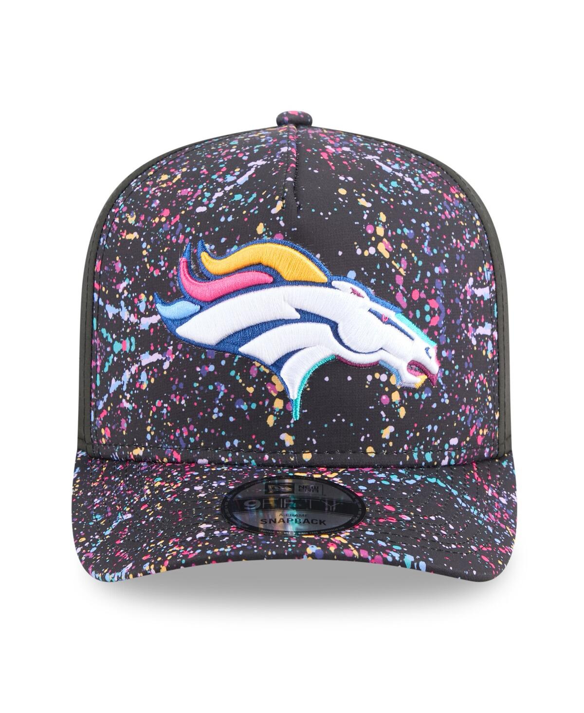 New Era Men's Black Denver Broncos 2025 Nfl Crucial Catch A-frame 9fifty Snapback Hat In Black
