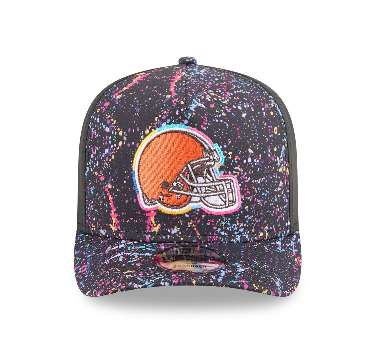 Men's Black Cleveland Browns 2025 NFL Crucial Catch A-Frame 9FIFTY Snapback Hat