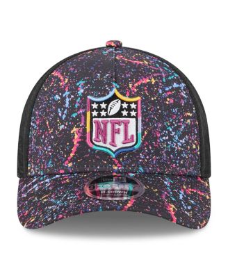 Men's Black Shield Logo 2025 NFL Crucial Catch 9FORTY Adjustable Hat