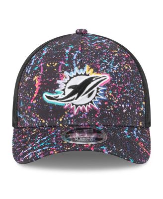 Men's Black Miami Dolphins 2025 NFL Crucial Catch 9FORTY Adjustable Hat