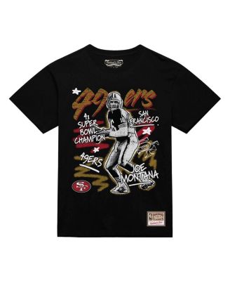 Mitchell & Ness - Men's Joe Montana Black San Francisco 49ers Chalked Up Player Graphic T-Shirt
