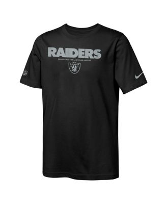 Big Boys and Girls Black Las Vegas Raiders Sideline Team Issue T-Shirt
