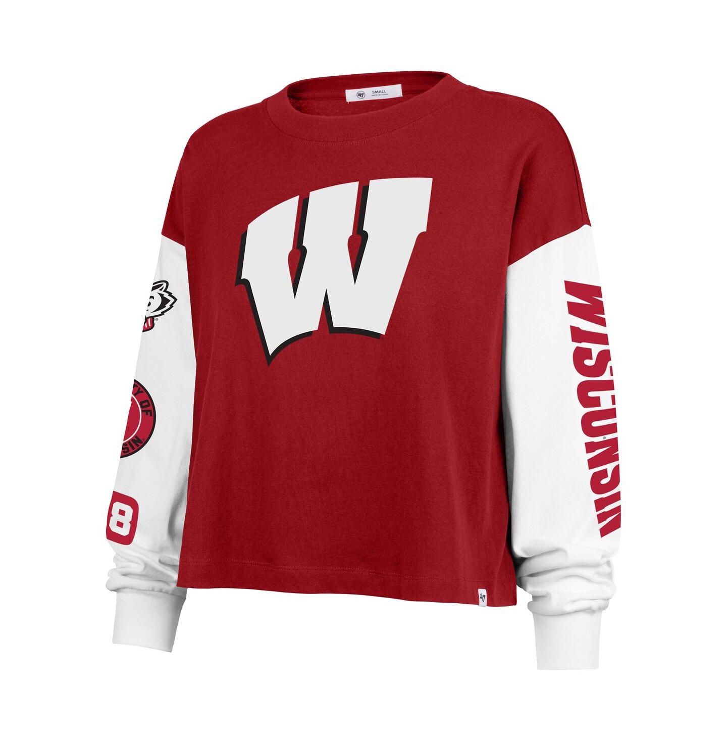 Женская футболка '47 Brand Red Wisconsin Badgers Sydney Long Sleeve — фото 2