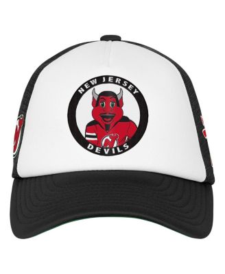 Big Boys and Girls White New Jersey Devils Mascot Adjustable Trucker Hat