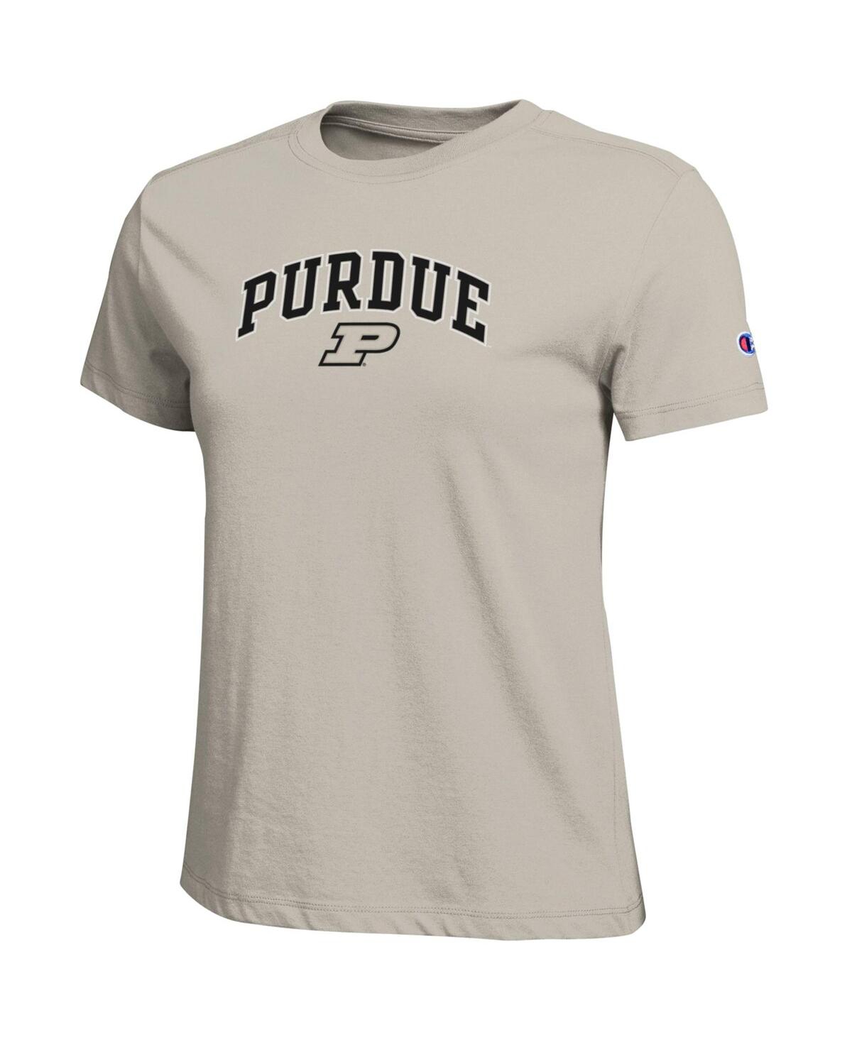 Champion Women's Gold Purdue Boilermakers Arched Over Logo T-shirt In Brown