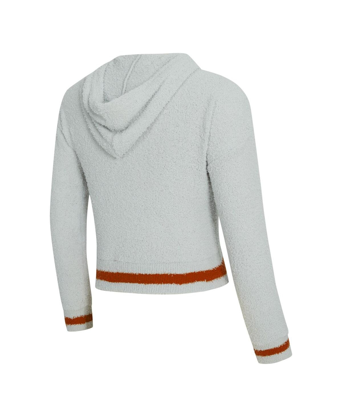 Concepts Sport Women's 2-piece Gray/orange Texas Longhorns Whitley Long Sleeve Hoodie Top And Shorts Set In White