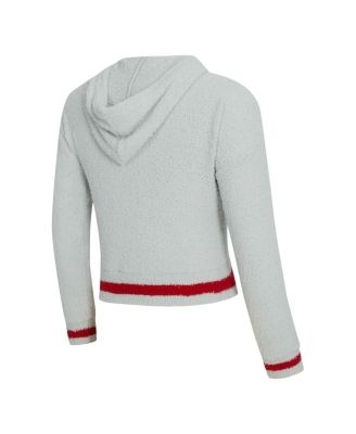 Women's 2-Piece Gray/Scarlet Ohio State Buckeyes Whitley Long Sleeve Hoodie Top and Shorts Set