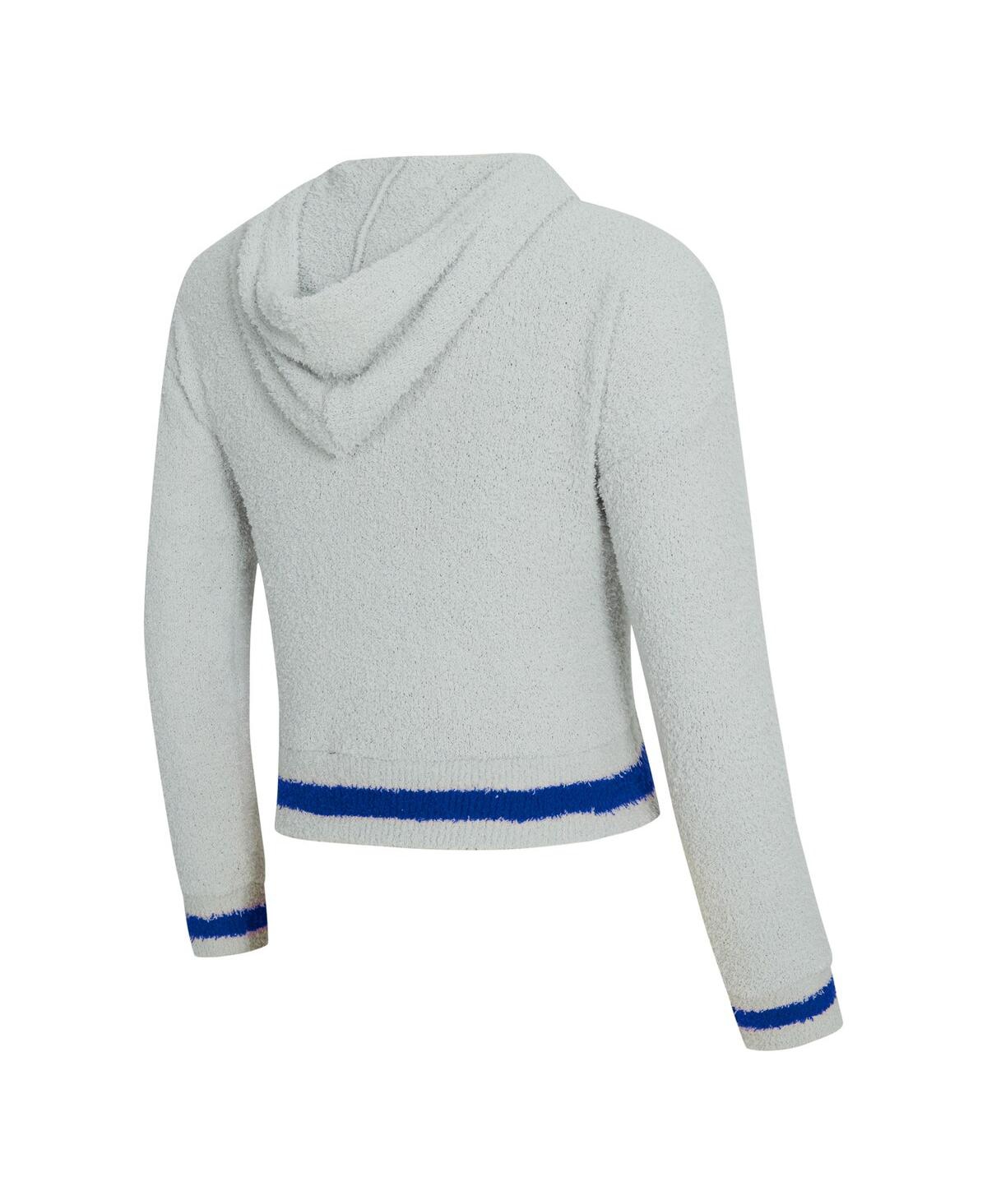 Concepts Sport Women's 2-piece Gray/royal Kentucky Wildcats Whitley Long Sleeve Hoodie Top And Shorts Set In White