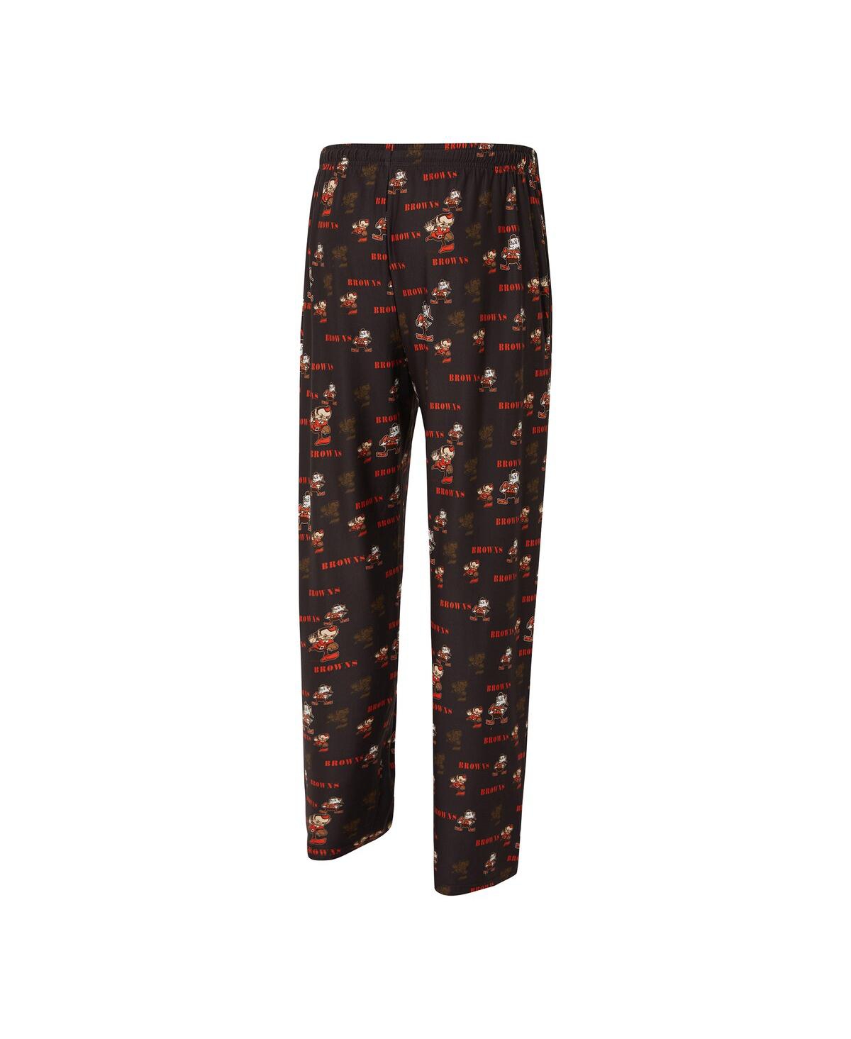 Concepts Sport Men's Brown Cleveland Browns Retro Mosaic Allover Print Knit Pants In Brown