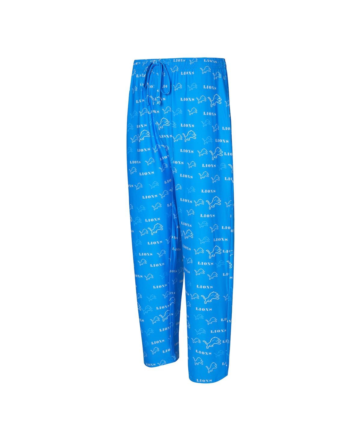 Concepts Sport Men's Blue Detroit Lions Mosaic All Over Print Pants In Blue