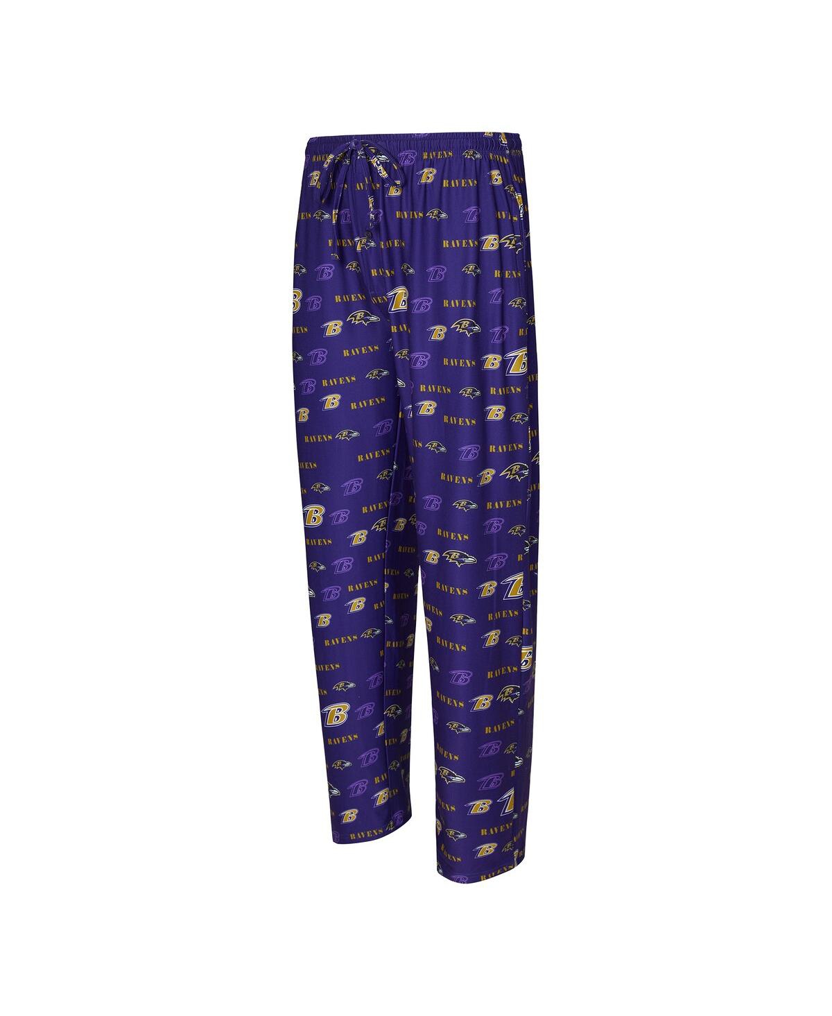 Concepts Sport Men's Purple Baltimore Ravens Mosaic All Over Print Pants In Purple