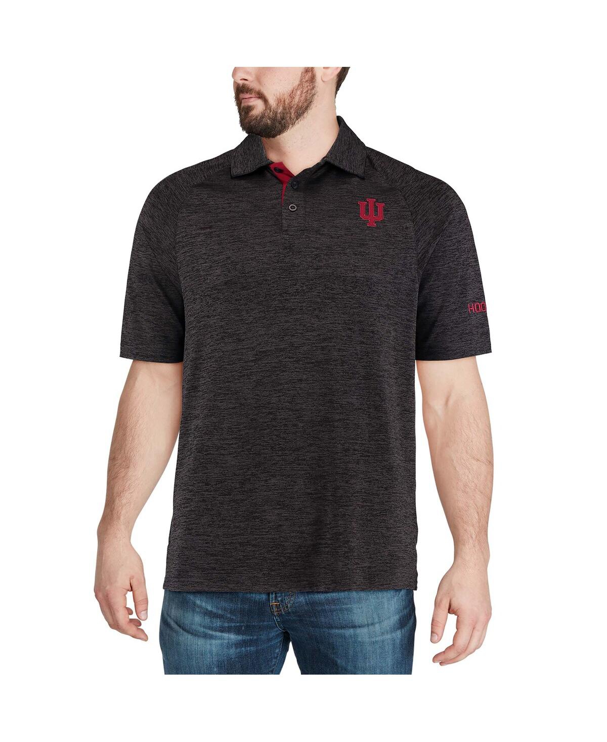 Colosseum Men's Black Indiana Hoosiers Down Swing Polo Shirt In Black