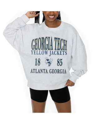 Women's Ash Georgia Tech Yellow Jackets Premium Fleece Pullover Sweatshirt