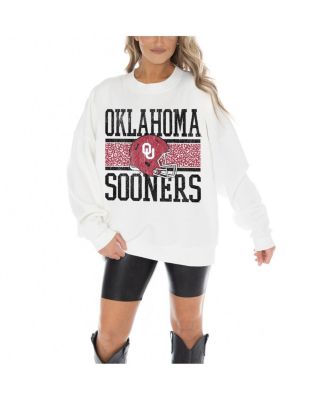 Gameday Couture - Women's White Oklahoma Sooners Fair Catch Pullover Sweatshirt