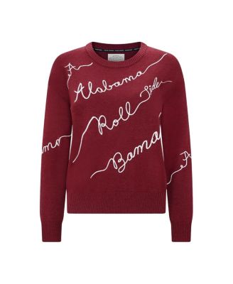 Kadyluxe - Women's Crimson Alabama Crimson Tide Love Note Embroidered Pullover Sweater