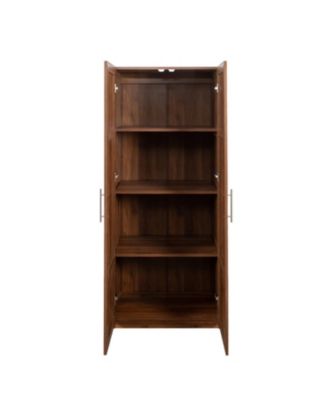 2-Door Wardrobe/Kitchen Cabinet with 4 Storage Spaces