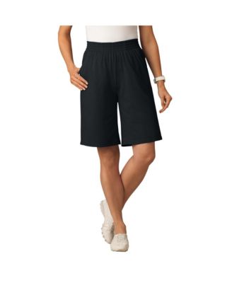 Plus Size Elastic-Waist Knit Short