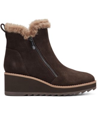 Women's Jane Cozy Side Zip Wedge Booties