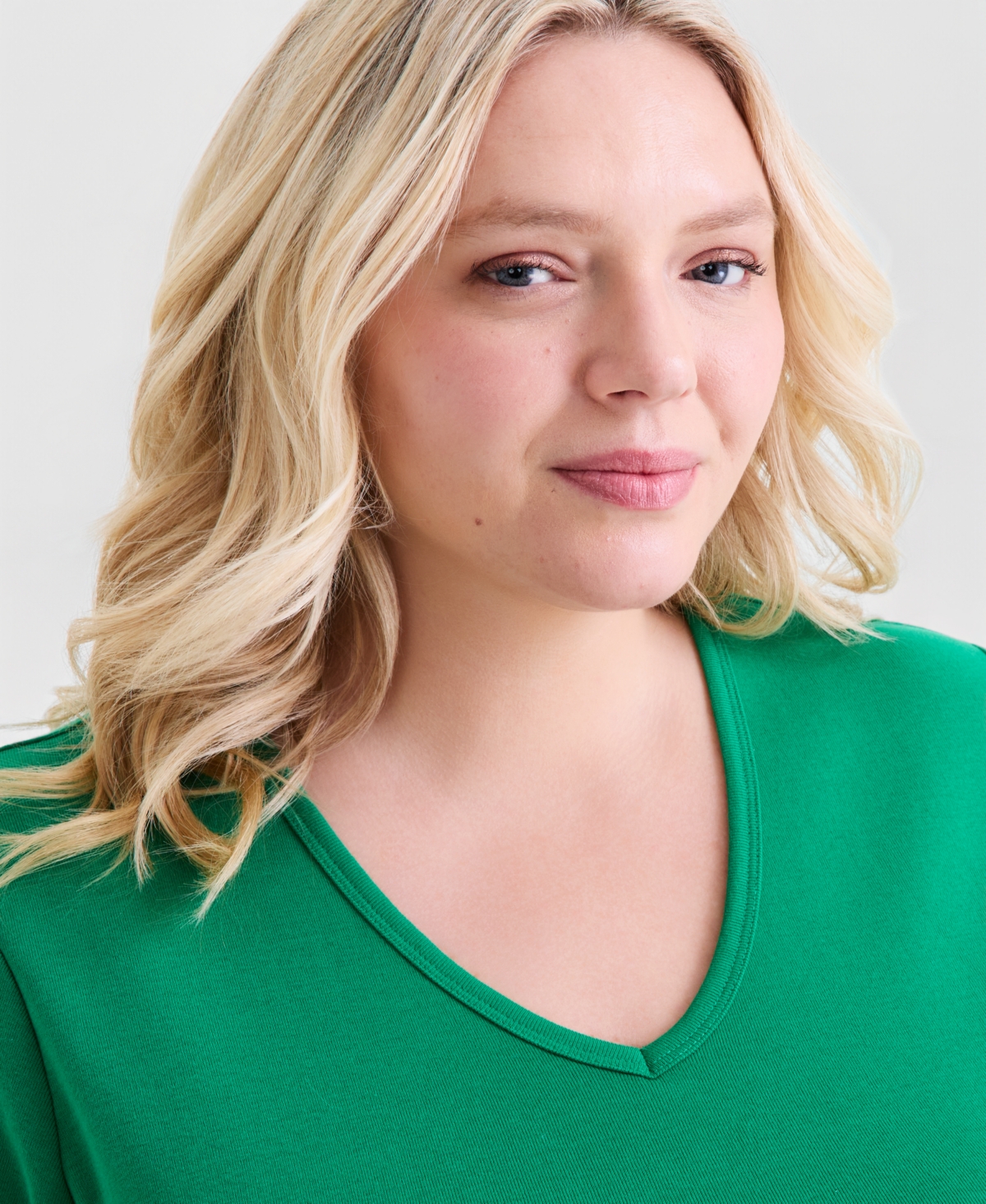 Style & Co Plus Short-Sleeve V-Neck Top, Exclusively at Macy's