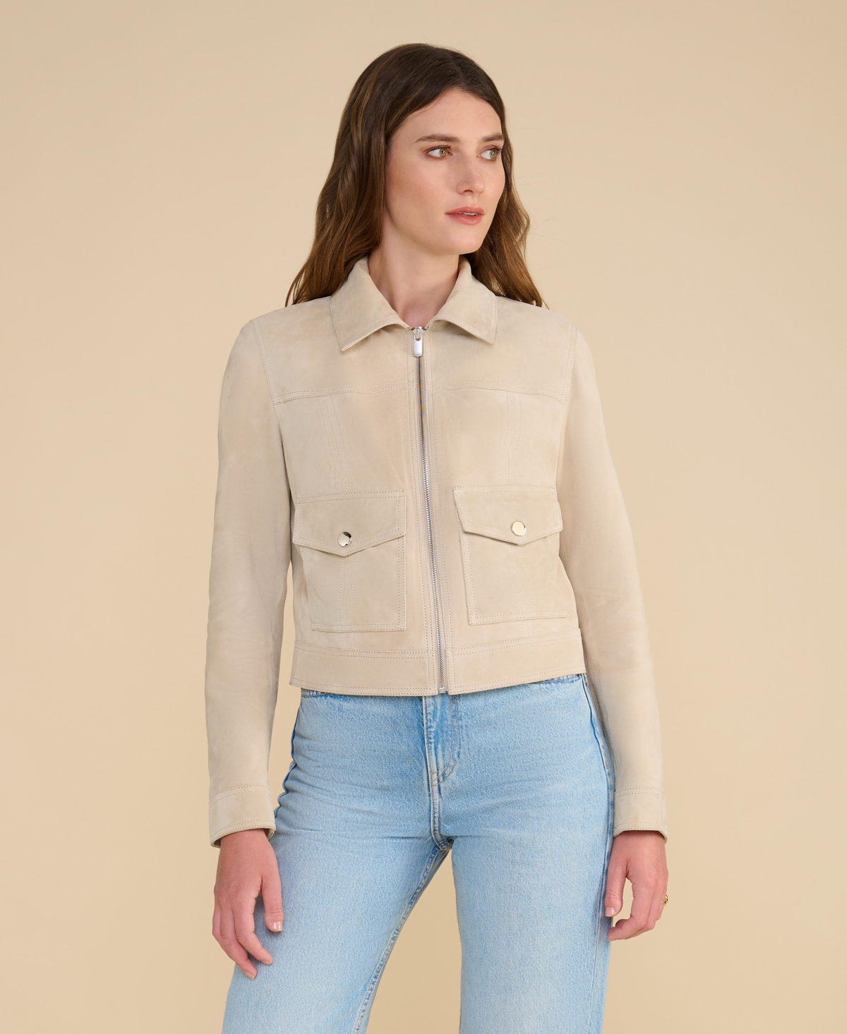 Furniq Uk Women's Cropped Suede Jacket, Created For Macy's