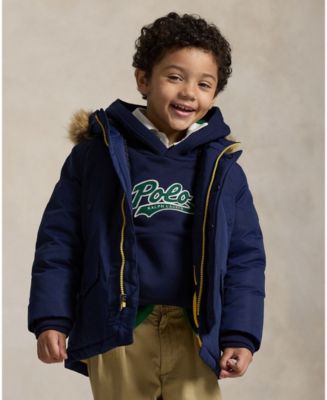 トップス polo Ralph Lauren grunge parka y2k navy Polo Ralph Lauren Toddler and Little Boys 2-7 Faux-Fur-Trim Down
