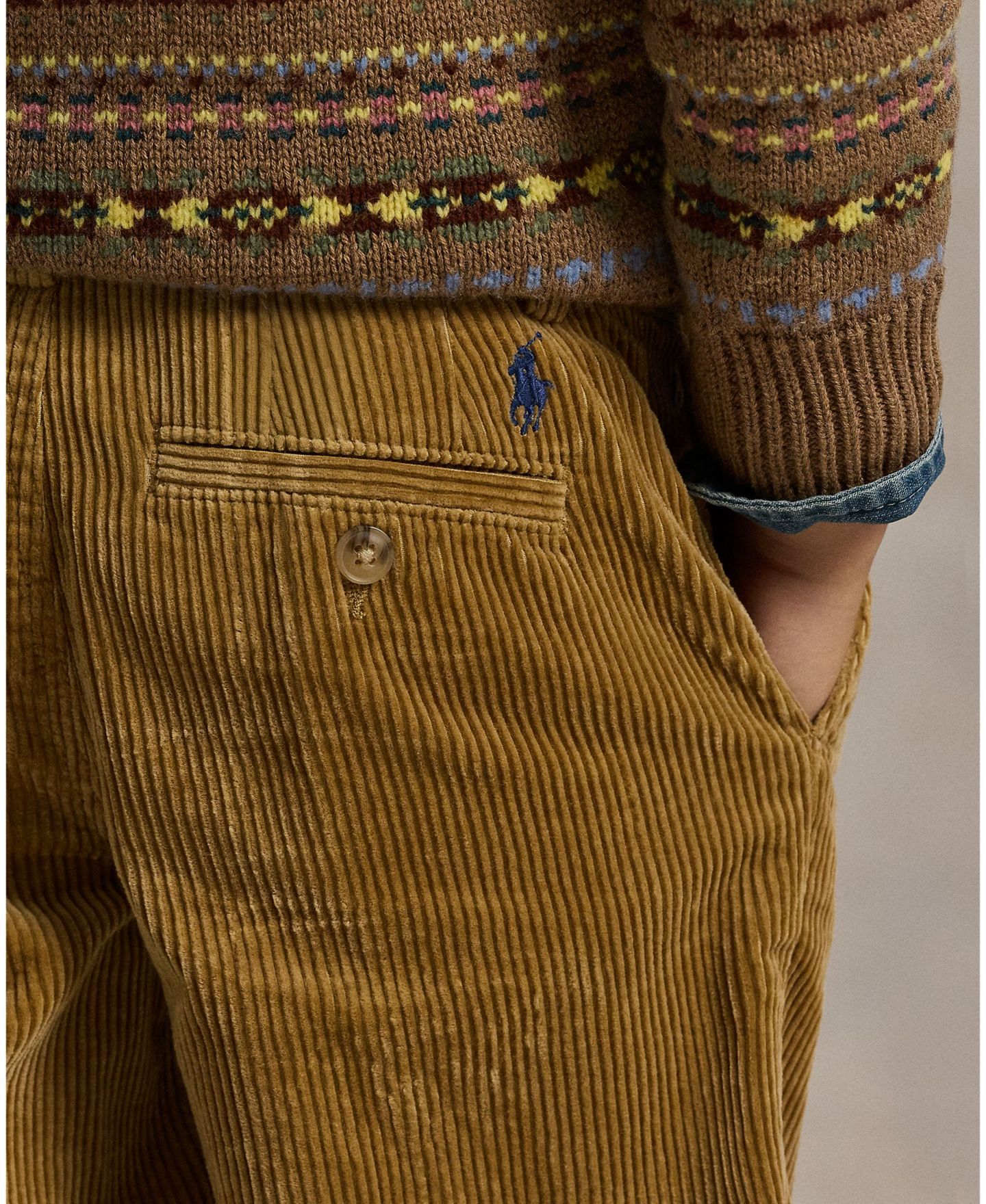 Детские вельветовые брюки Polo Ralph Lauren прямого кроя, 2T-7, цвет: Рыжевато-коричневый — фото 6