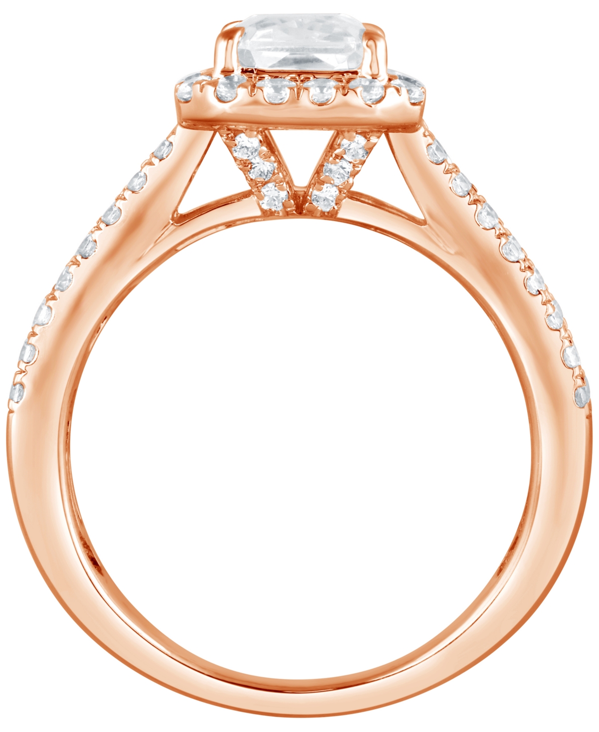 Badgley Mischka Certified Lab Grown Diamond Emerald Halo Engagement Ring (3-1/3 Ct. T.w.) In 14k Gold In Gold