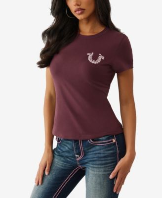 Women's Crystal Horseshoe Crew T-Shirt