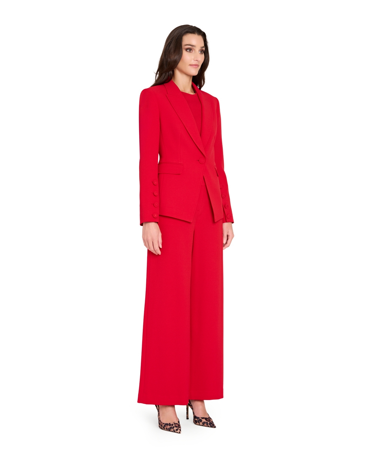 Tahari Asl Wide Leg Pants In Red