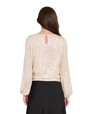Petite Sequin Tie-Hem Top