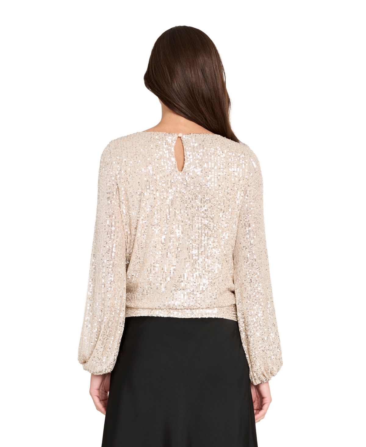 Tahari Asl Sequin Top In Silver