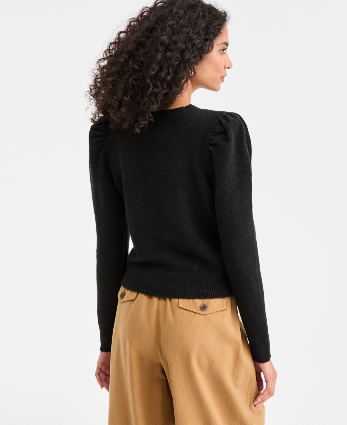 On 34th Women's Puff-Sleeve Crewneck Sweater, Macy's Exclusive