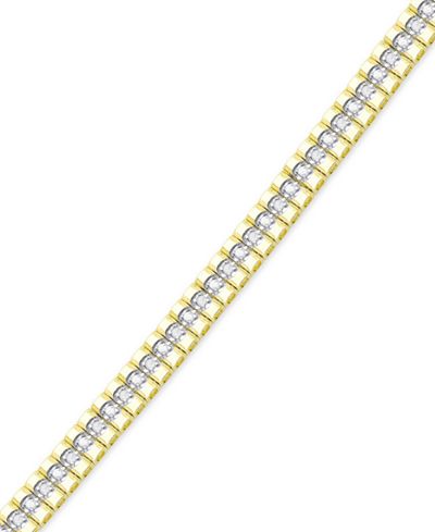 Victoria Townsend Diamond (1 ct. t.w.) Watch Link Bracelet in 18k Yellow or Rose Gold-Plated Brass or Silver-Plated Brass