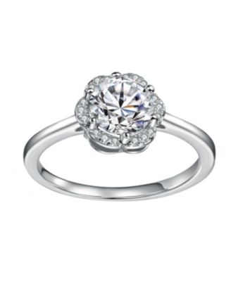 Adjustable Sterling Silver 1ct Lab-Grown Moissanite Ribbon Pave Band Ring