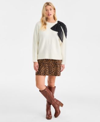 Women's Long-Sleeve Bow Sweater, Macy's Exclusive