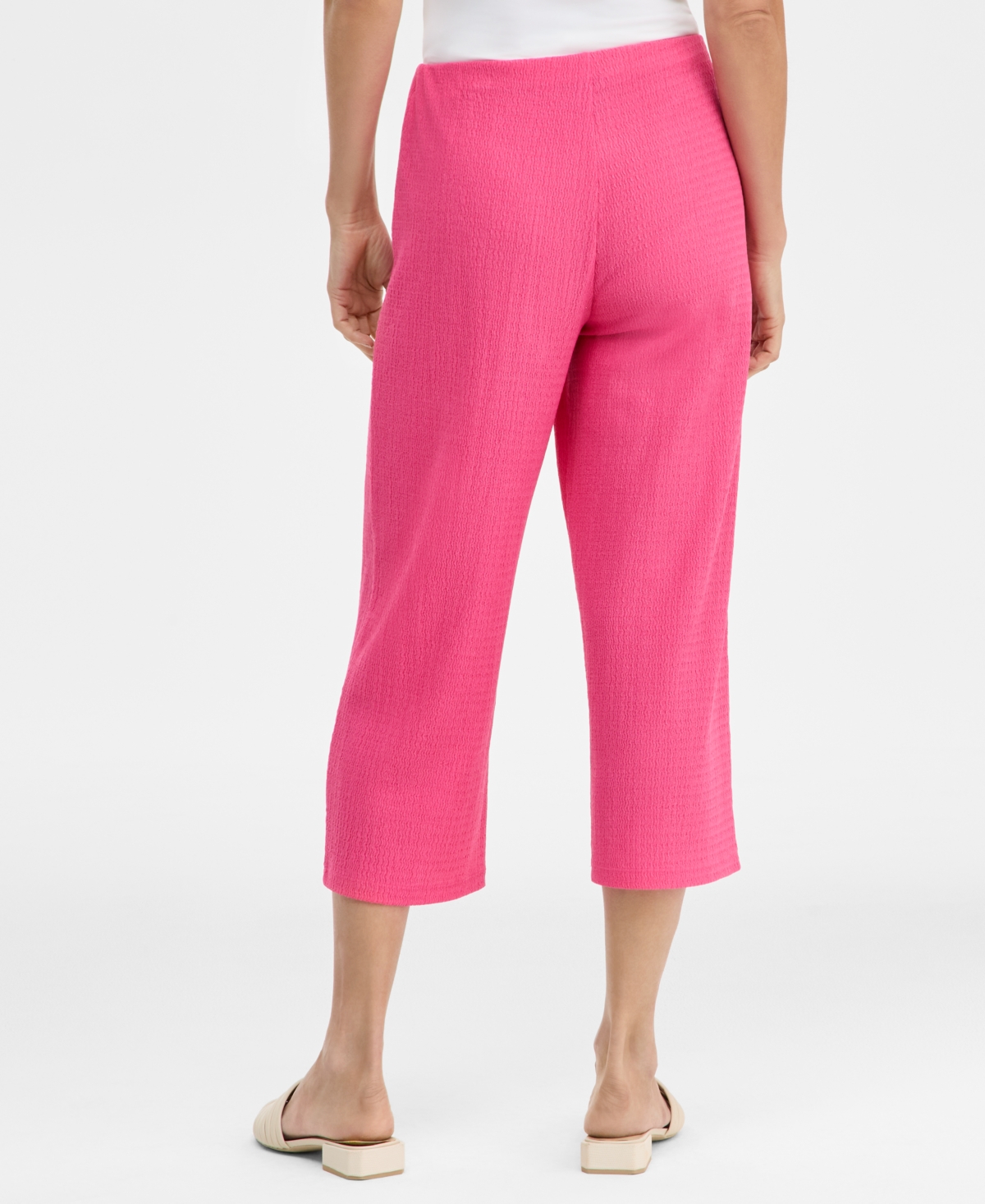 Jm Collection Women's Textured Knit Cropped Pants, Macy's Exclusive
