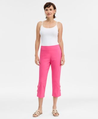 JM Collection - Women's Side Lace-Up Capri Pants
