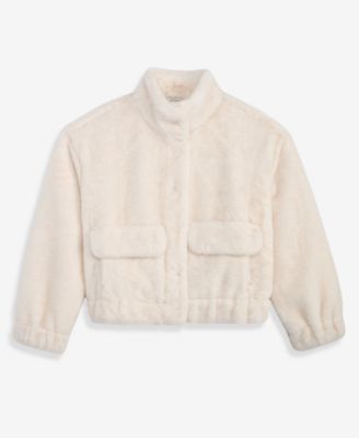 Women's Woven Solid Faux-Fur Bomber Jacket, Macy's Exclusive