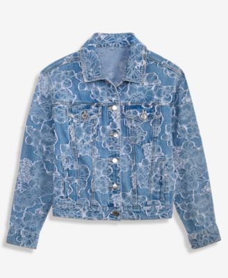 Women's Denim Jacquard Trucker Jacket, Macy's Exclusive