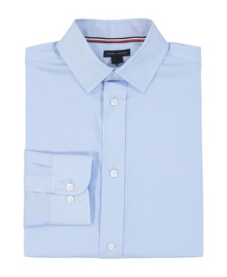 Big Boys' Long Sleeve Stretch Solid Twill Shirt